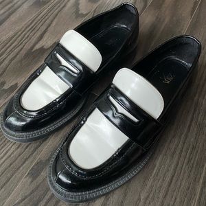 Black & White Patent Loafers